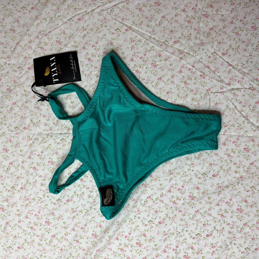 Tyana Belle Pole Shorts Teal Strappy Cutout NWT
